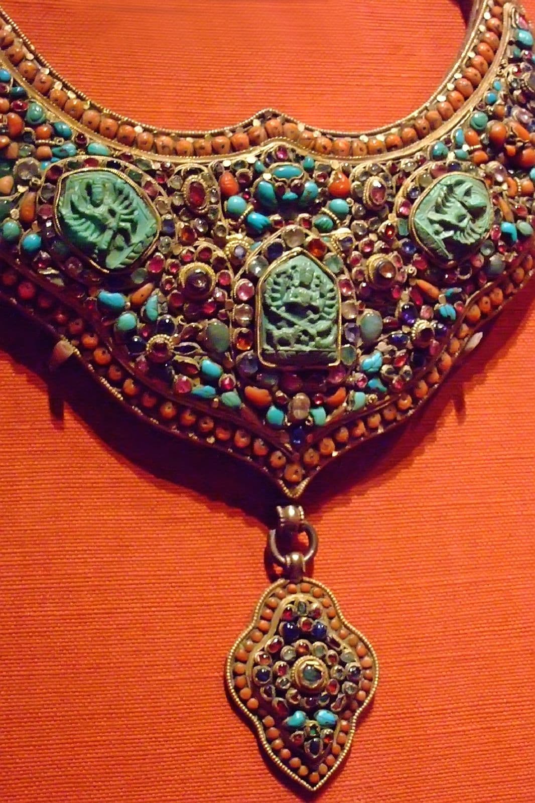 Turquoise & Silver Gau Pendant